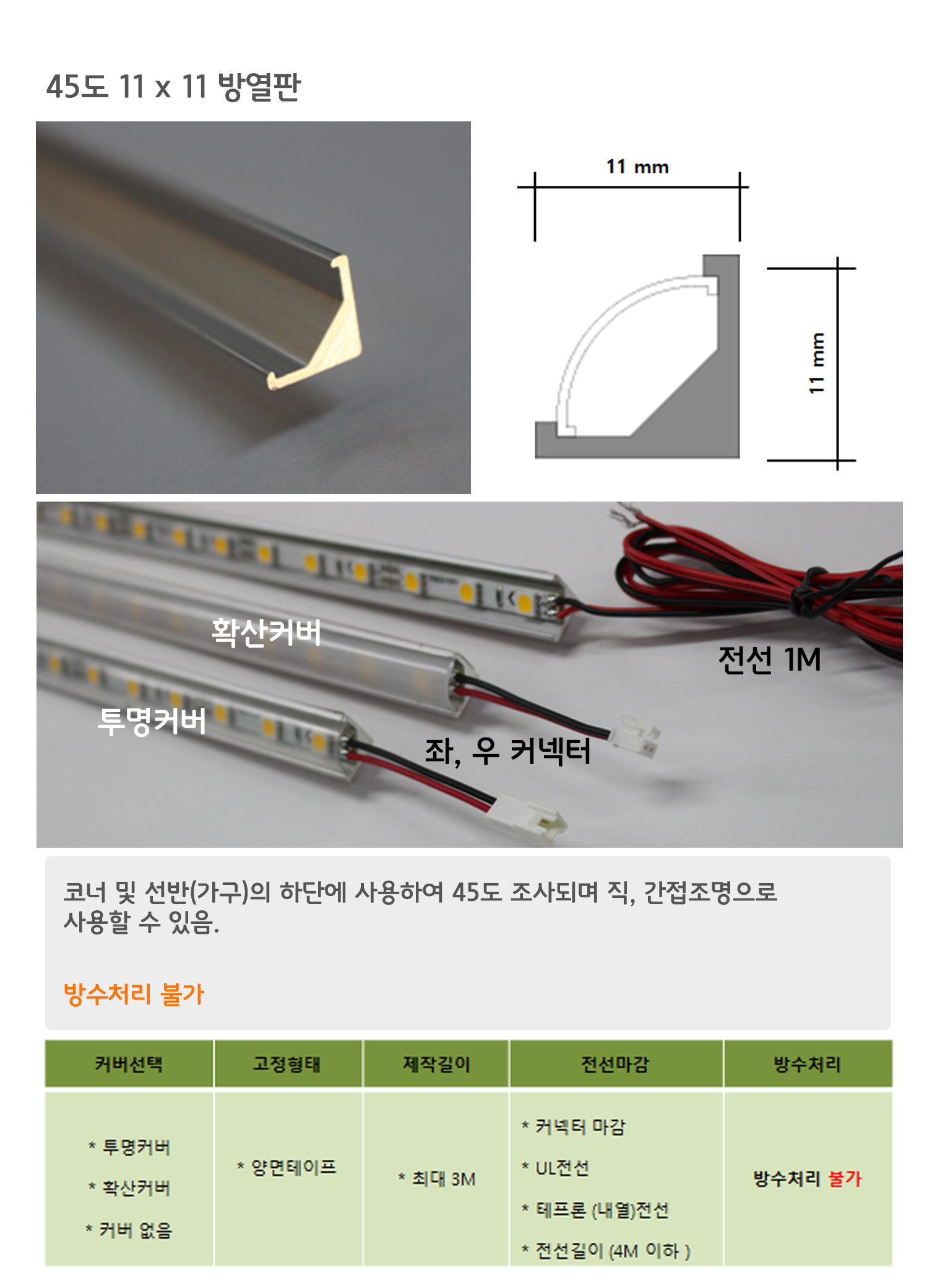 45도 11 x 11 방열판